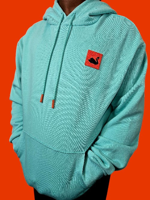 Kid's Swan Patch Hoodie ( Aqua Blue)
