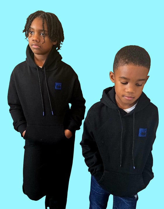 Kid's Swan Patch Hoodie (Black)