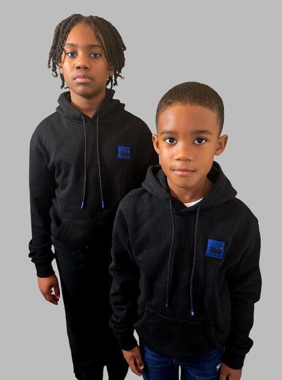 Kid's Swan Patch Hoodie (Black)